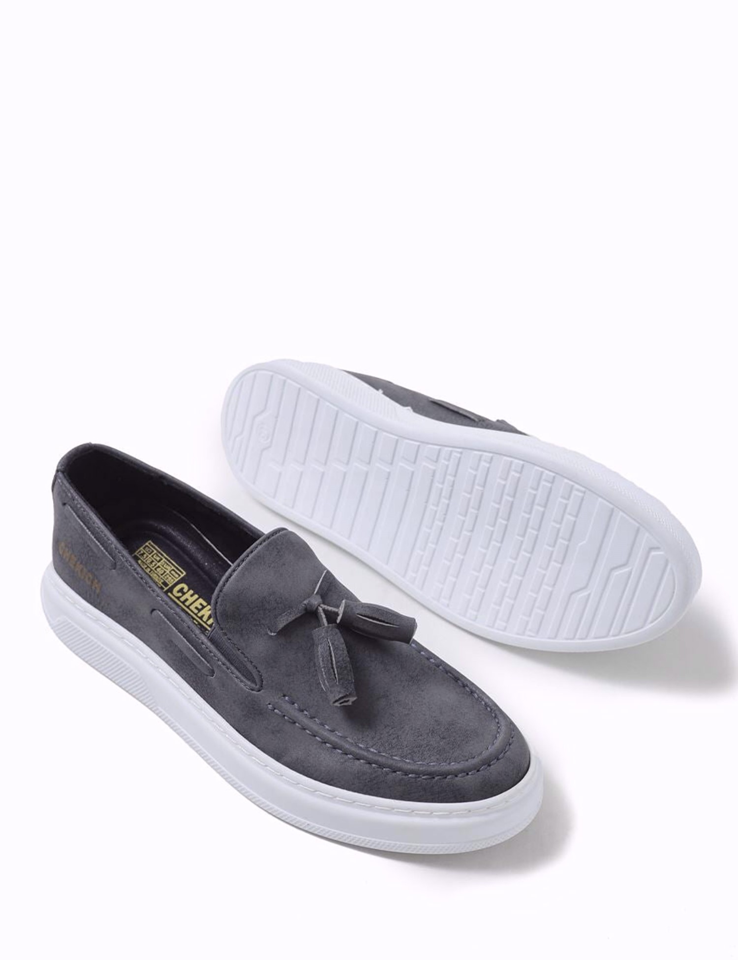 Ανδρικό ανθράκι casual παπούτσι δερματίνη CH127G φωτογραφία